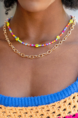 Necklace Happy Looks Good on You - Multi N2275